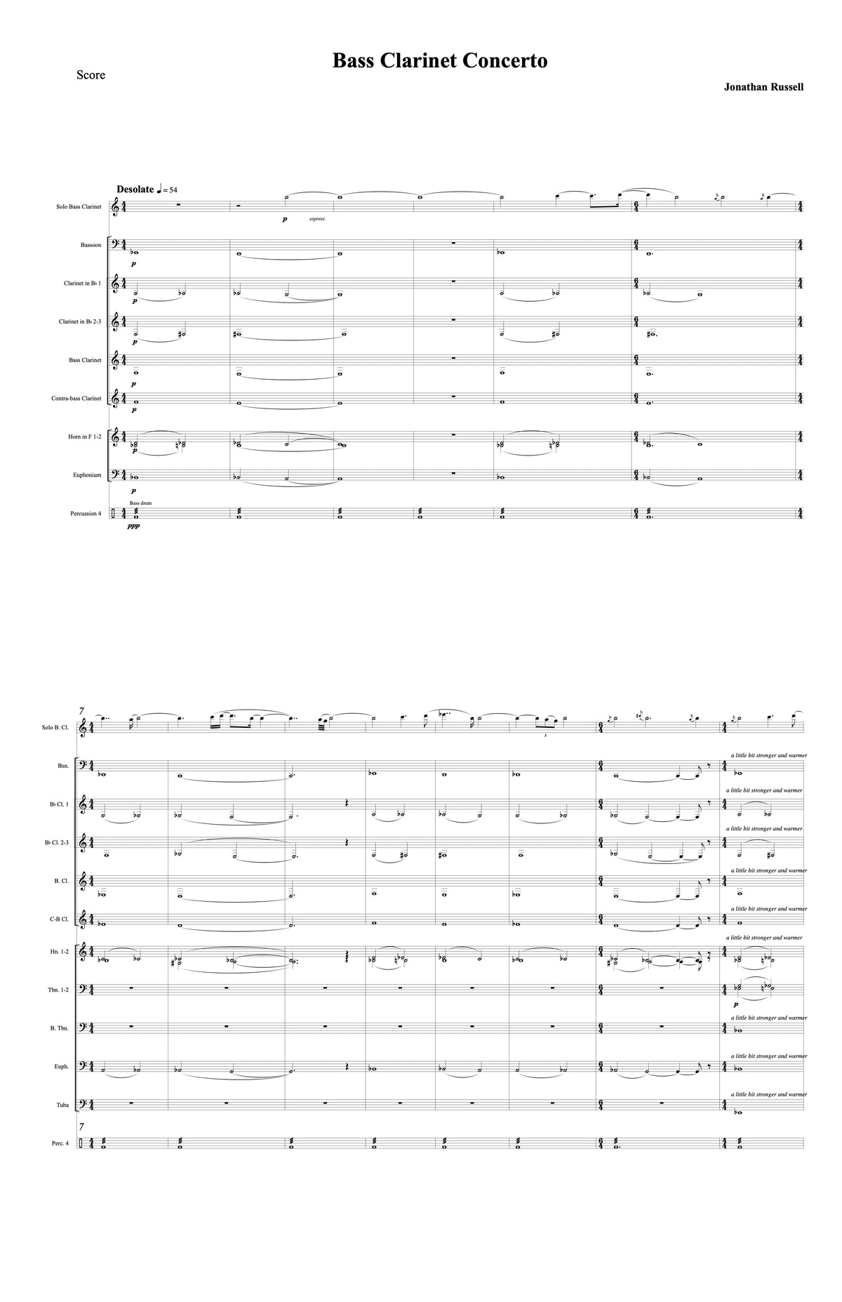 BASS CLARINET CONCERTO (solo bass clarinet and wind band)