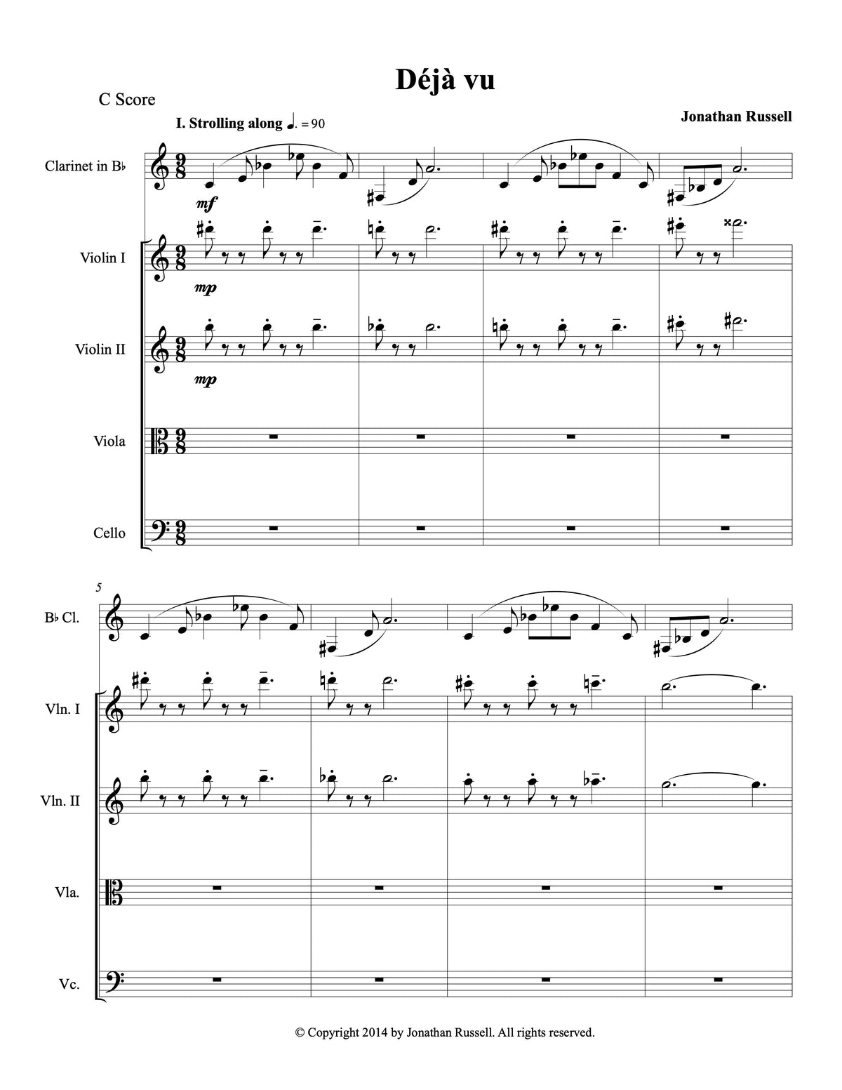 DÉJÀ VU (clarinet + string quartet)