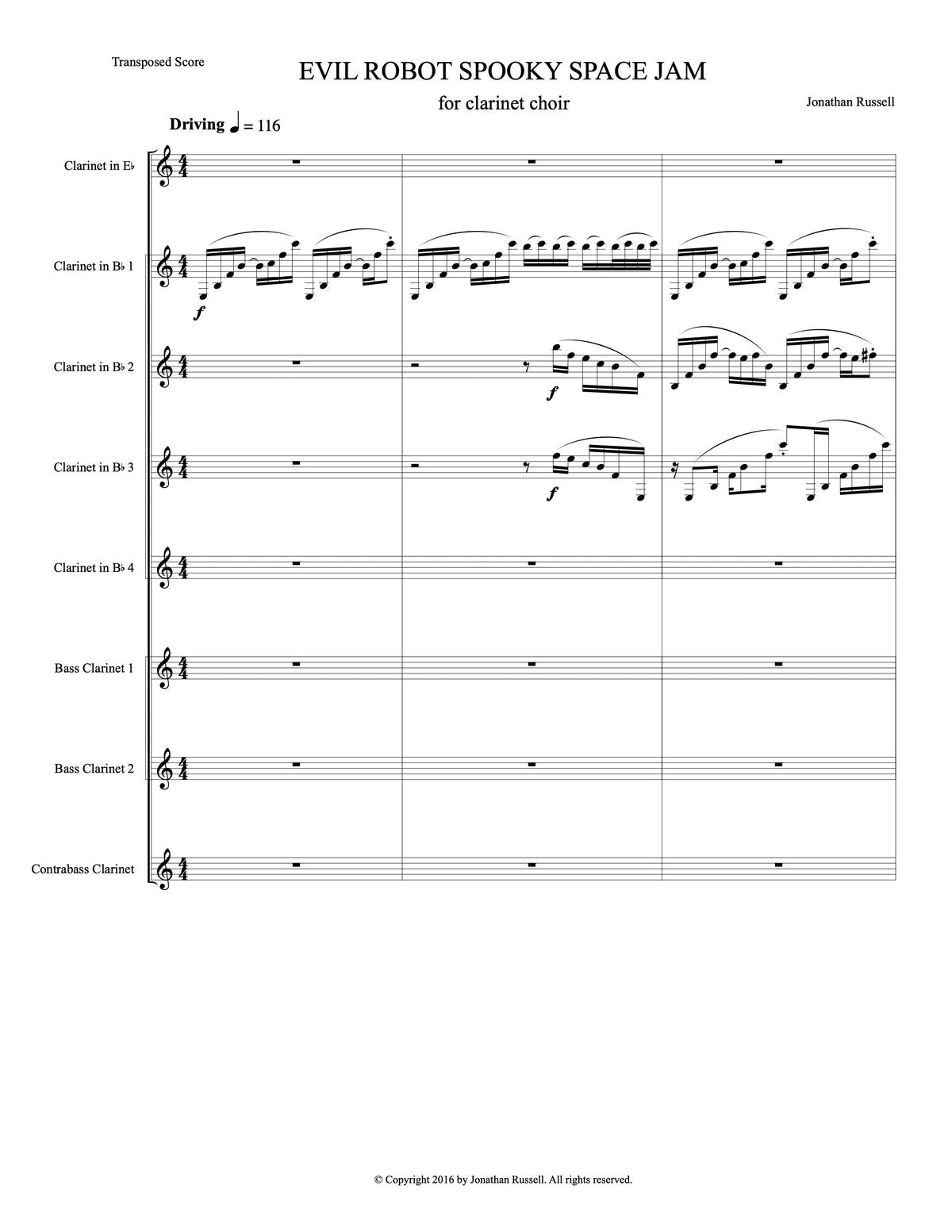 EVIL ROBOT SPOOKY SPACE JAM (clarinet choir)