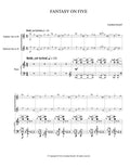 FANTASY ON FIVE PIANO REDUCTION (soprano saxophone, baritone saxophone, and piano)