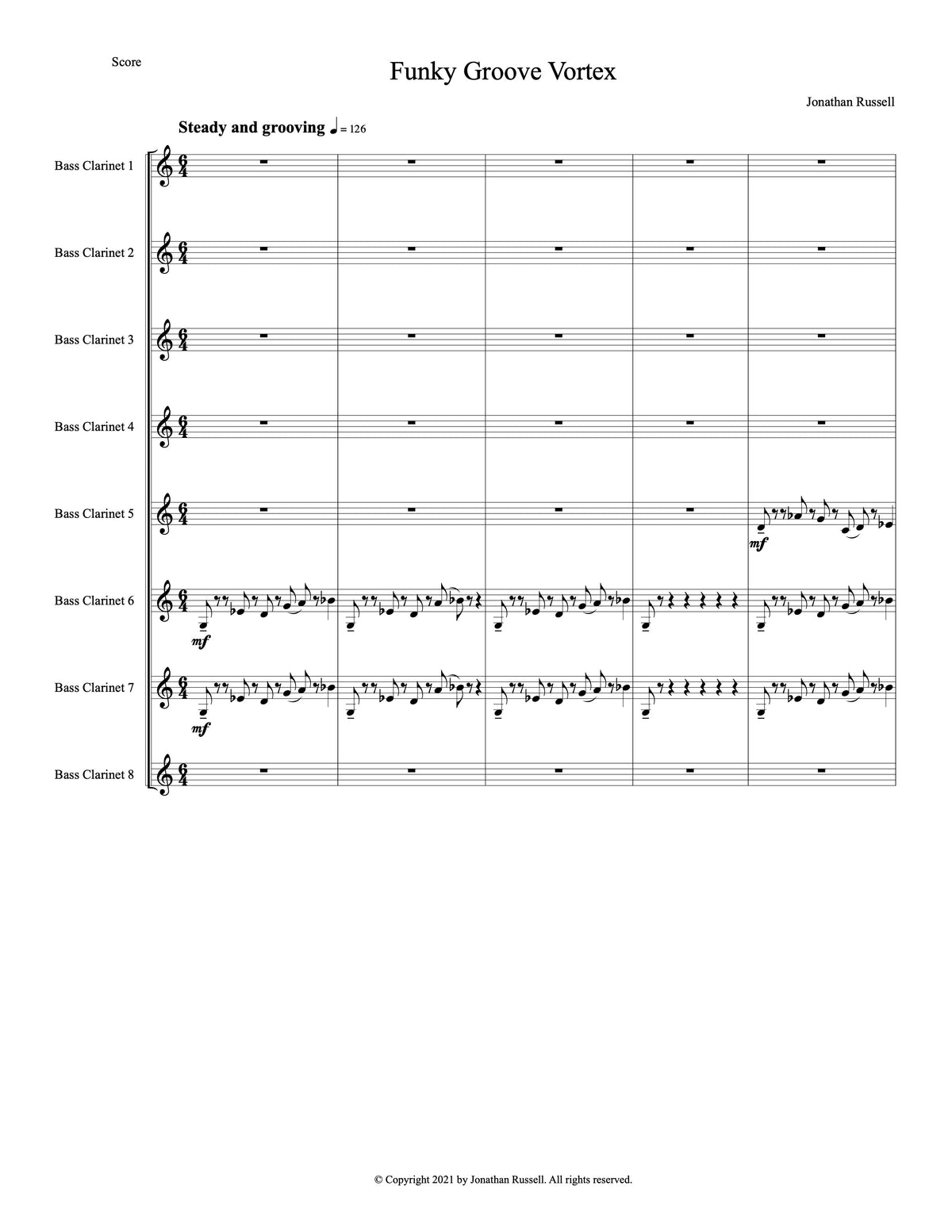 FUNKY GROOVE VORTEX (8 bass clarinets)