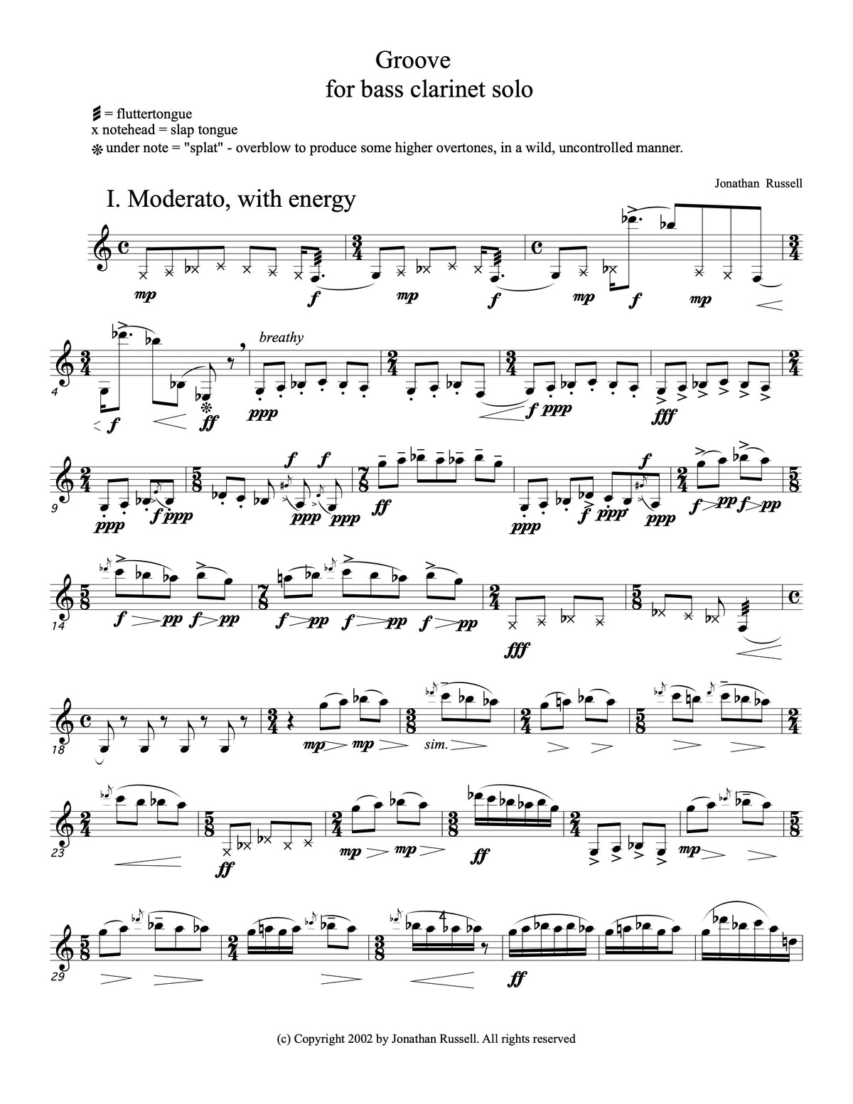 GROOVE (solo bass clarinet)
