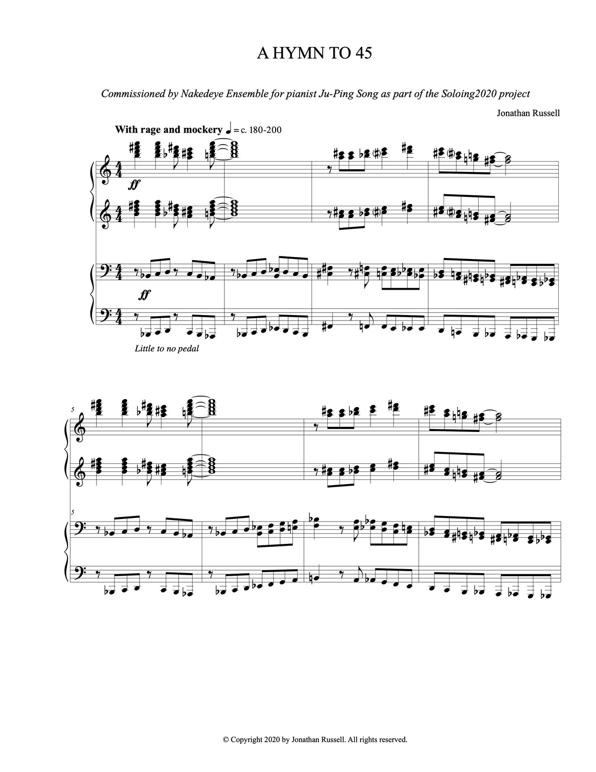 A HYMN TO 45 (piano 4 hands)