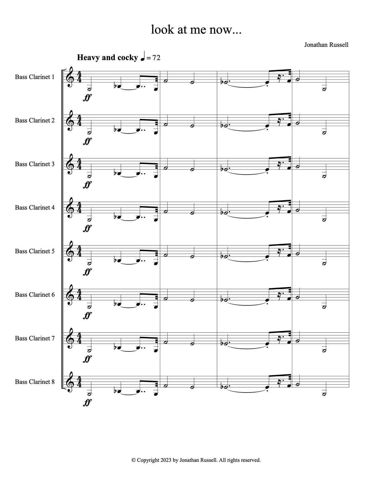 LOOK AT ME NOW (8 bass clarinets)