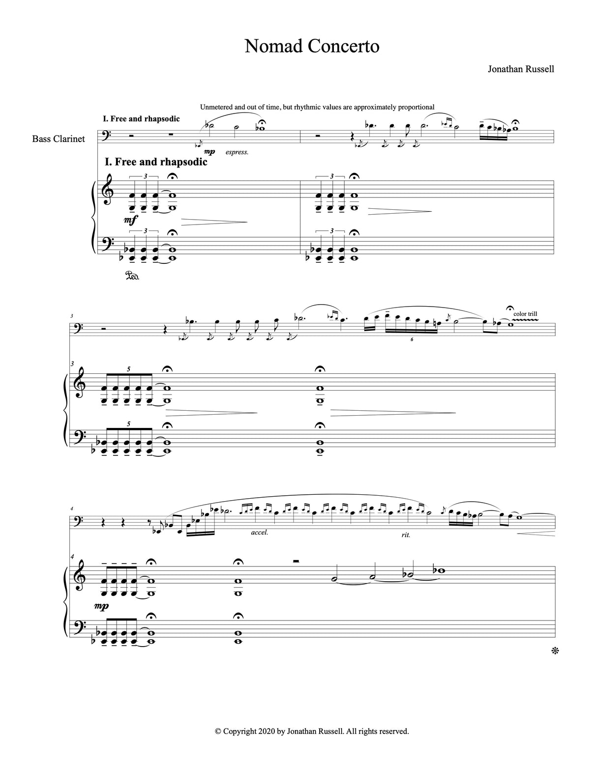 NOMAD CONCERTO (bass clarinet and piano)