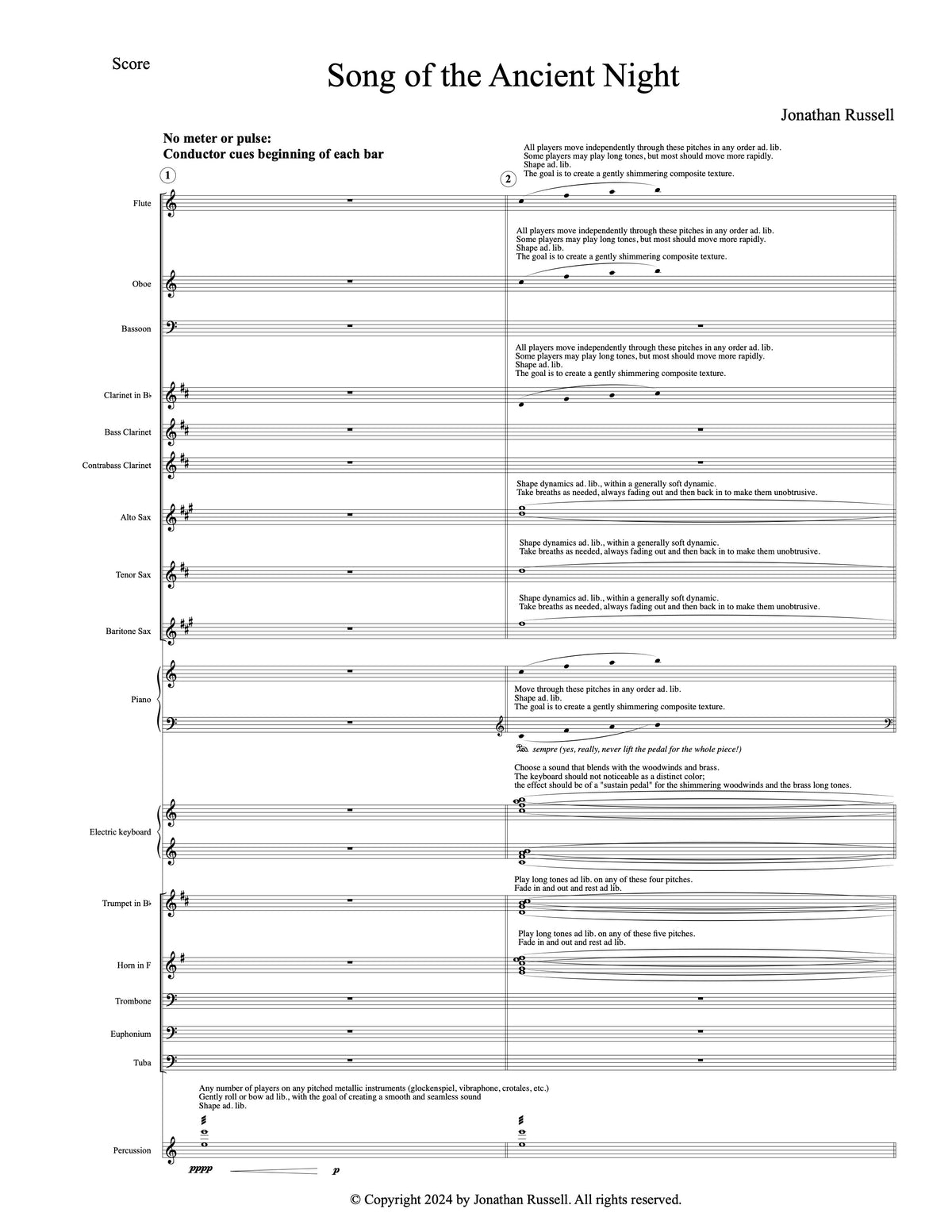 SONG OF THE ANCIENT NIGHT (wind band)
