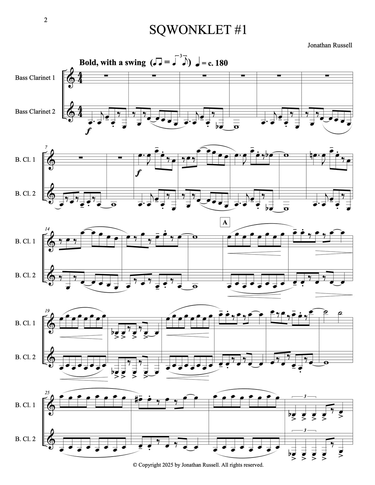 SQWONKLETS (bass clarinet duet)