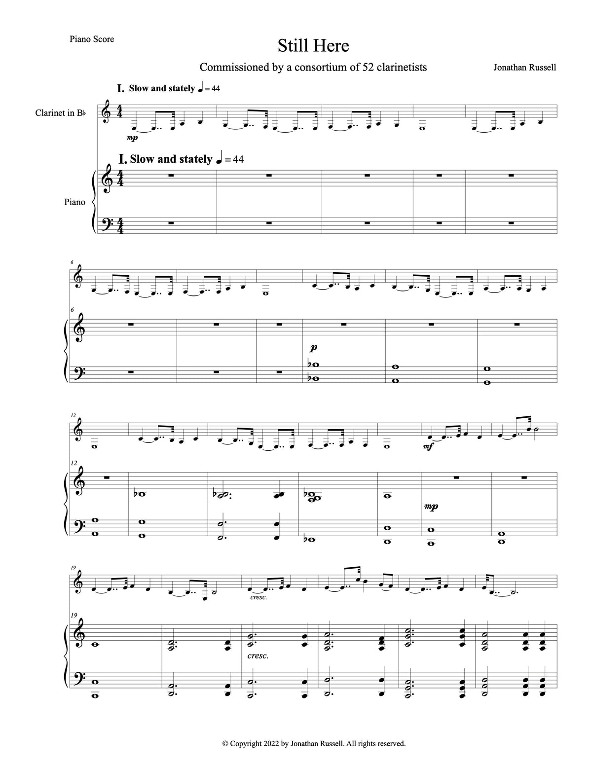 STILL HERE (clarinet and piano)