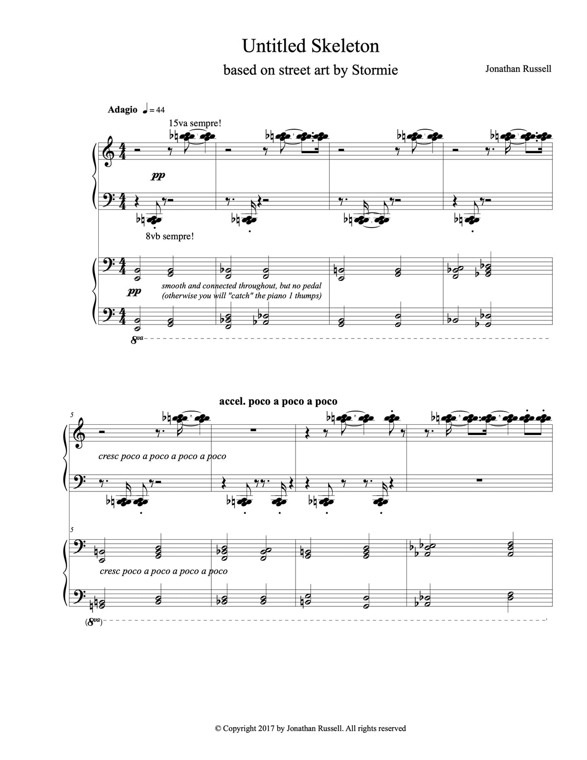 UNTITLED SKELETON (piano four hands)