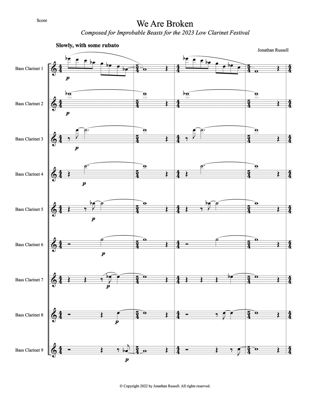 WE ARE BROKEN (9 bass clarinets)