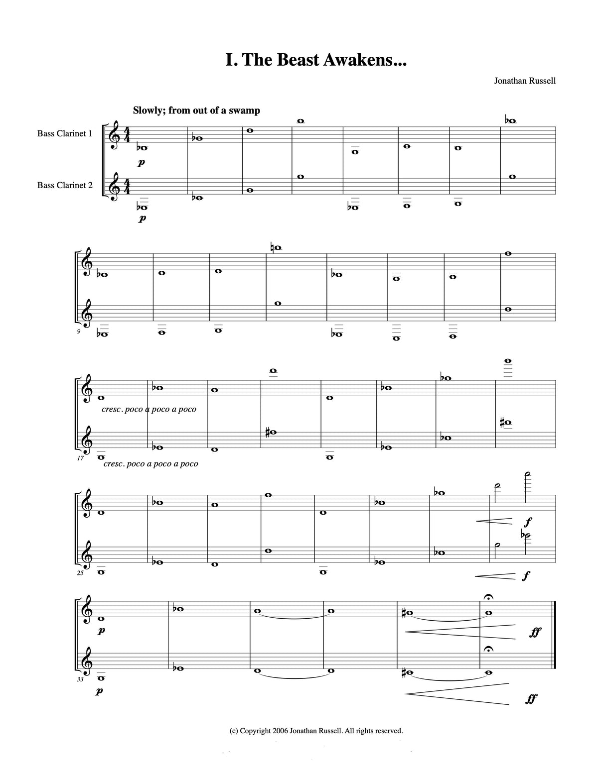 ...AND THE BEAST... (bass clarinet duet)