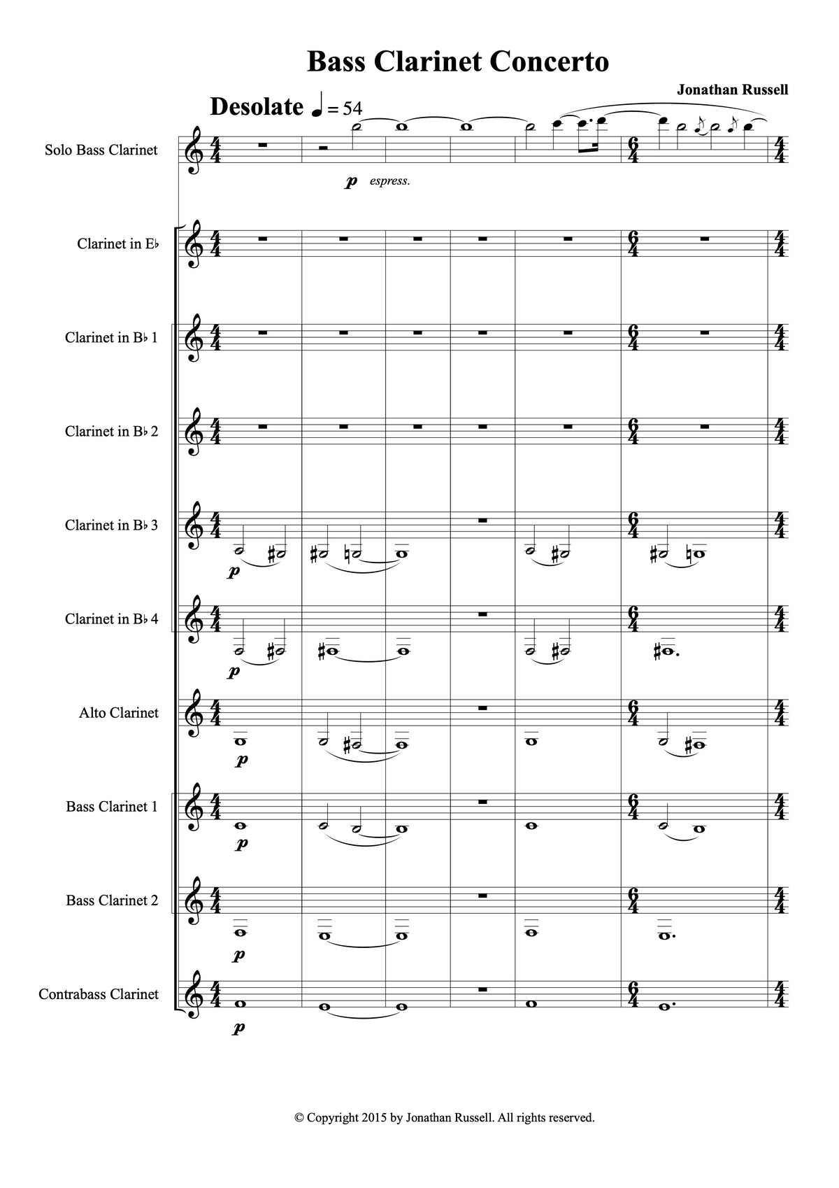 BASS CLARINET CONCERTO (solo bass clarinet and clarinet choir)
