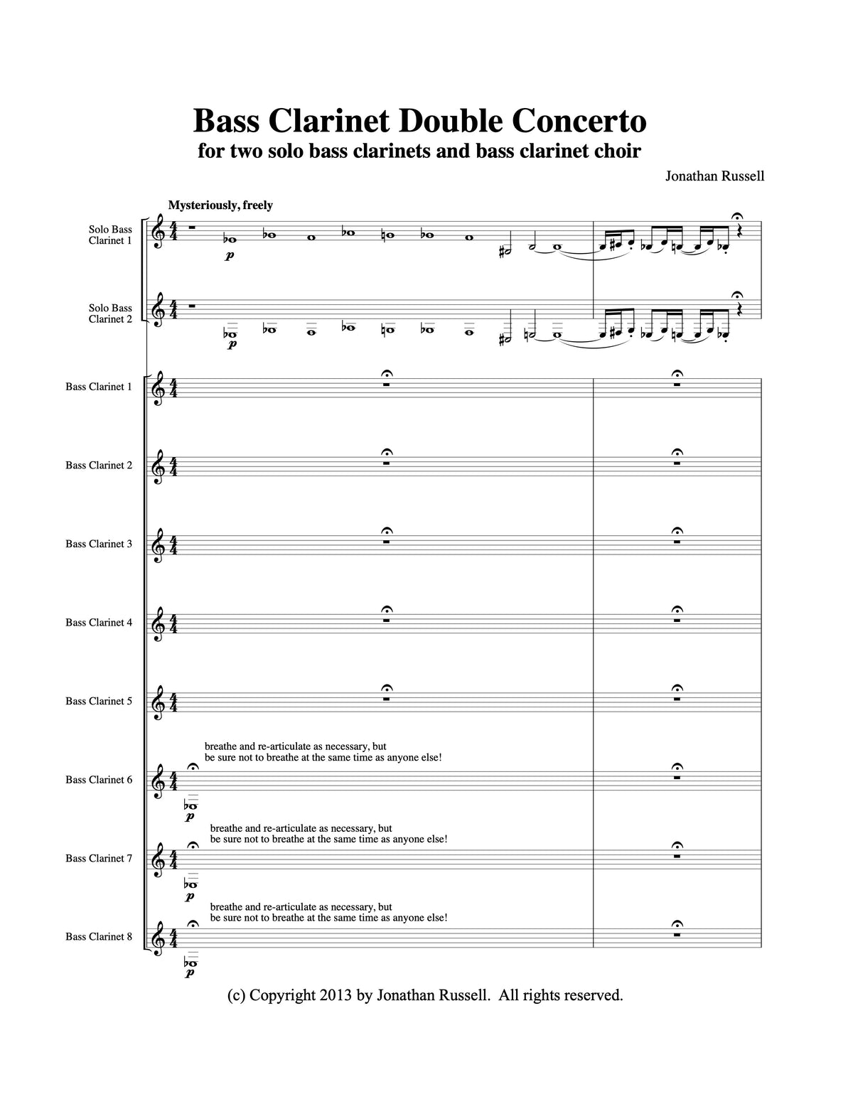 BASS CLARINET DOUBLE CONCERTO (bass clarinet choir version)