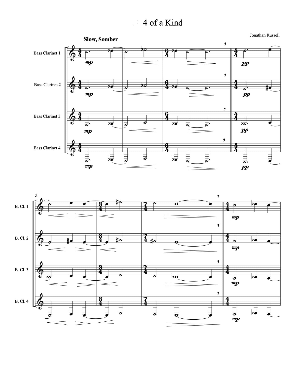 FOUR OF A KIND (4 bass clarinets)