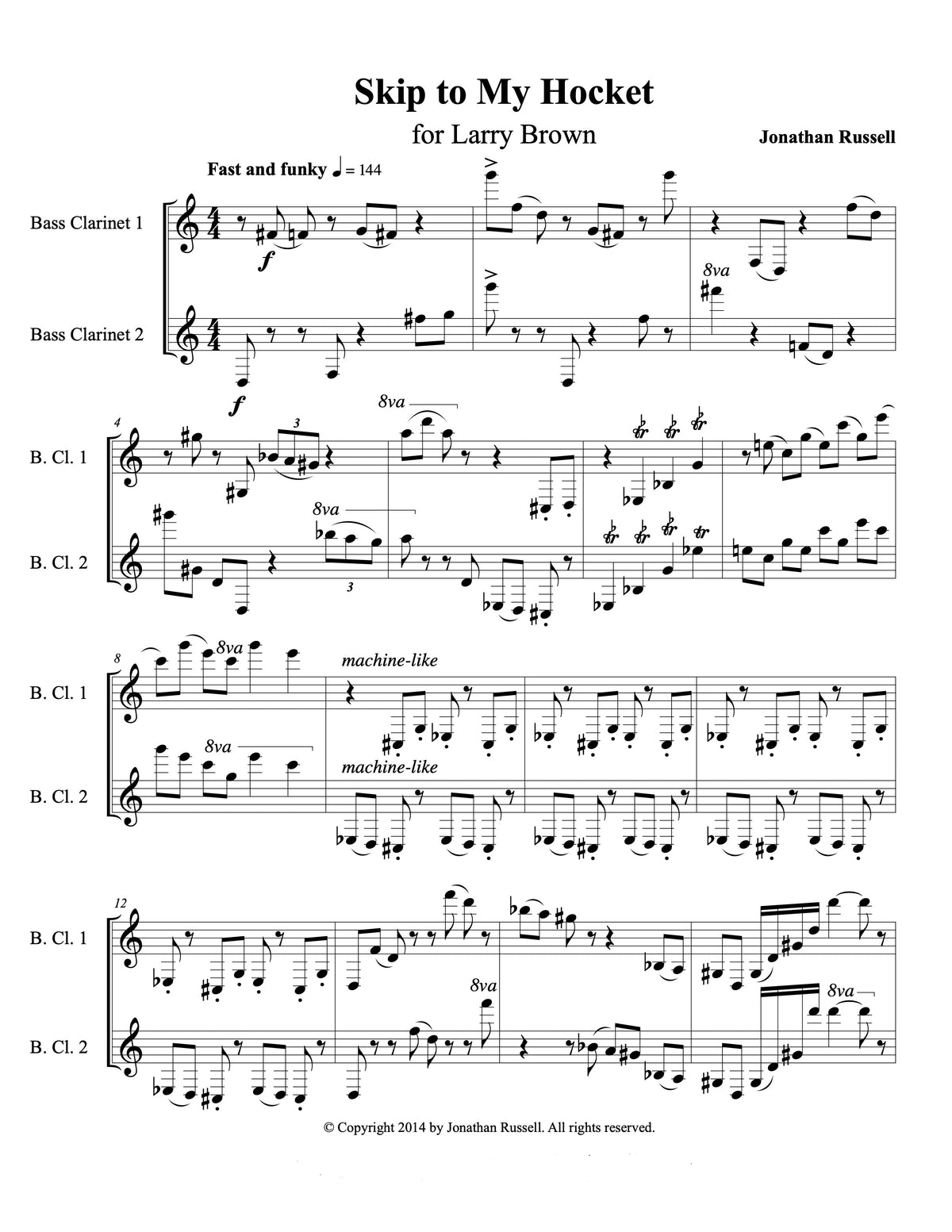 SKIP TO MY HOCKET (bass clarinet duet)