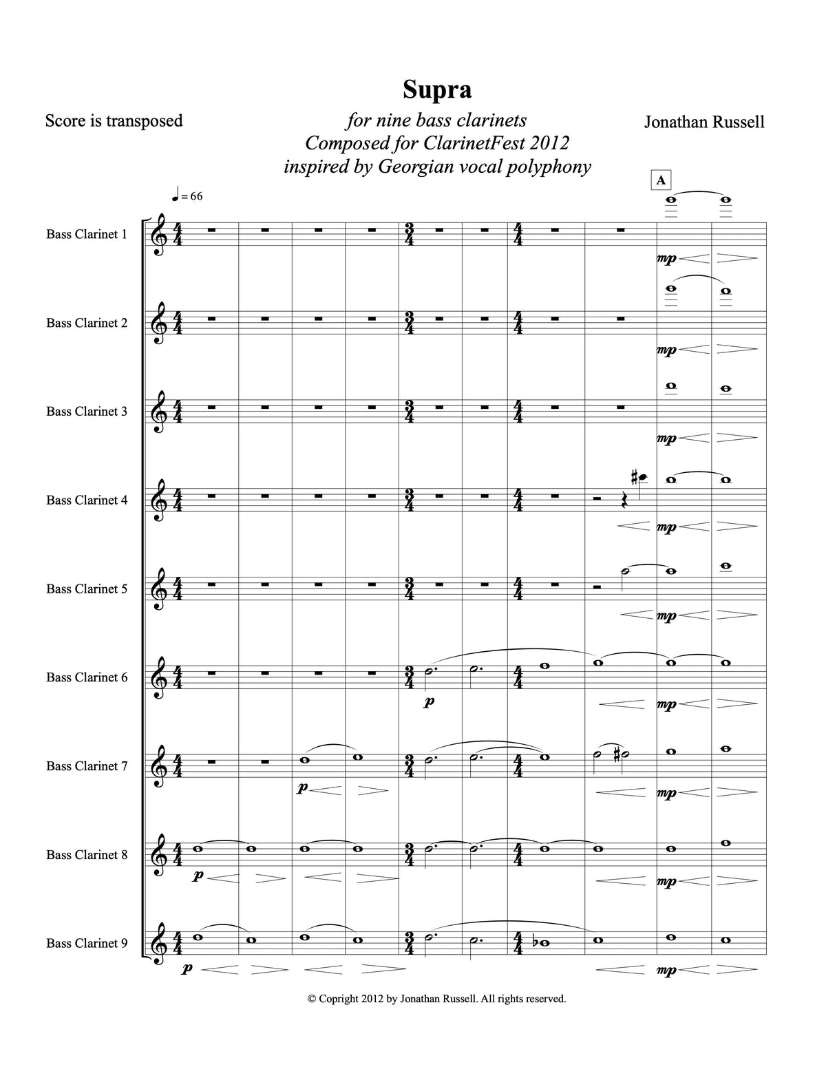 SUPRA (9 bass clarinets)